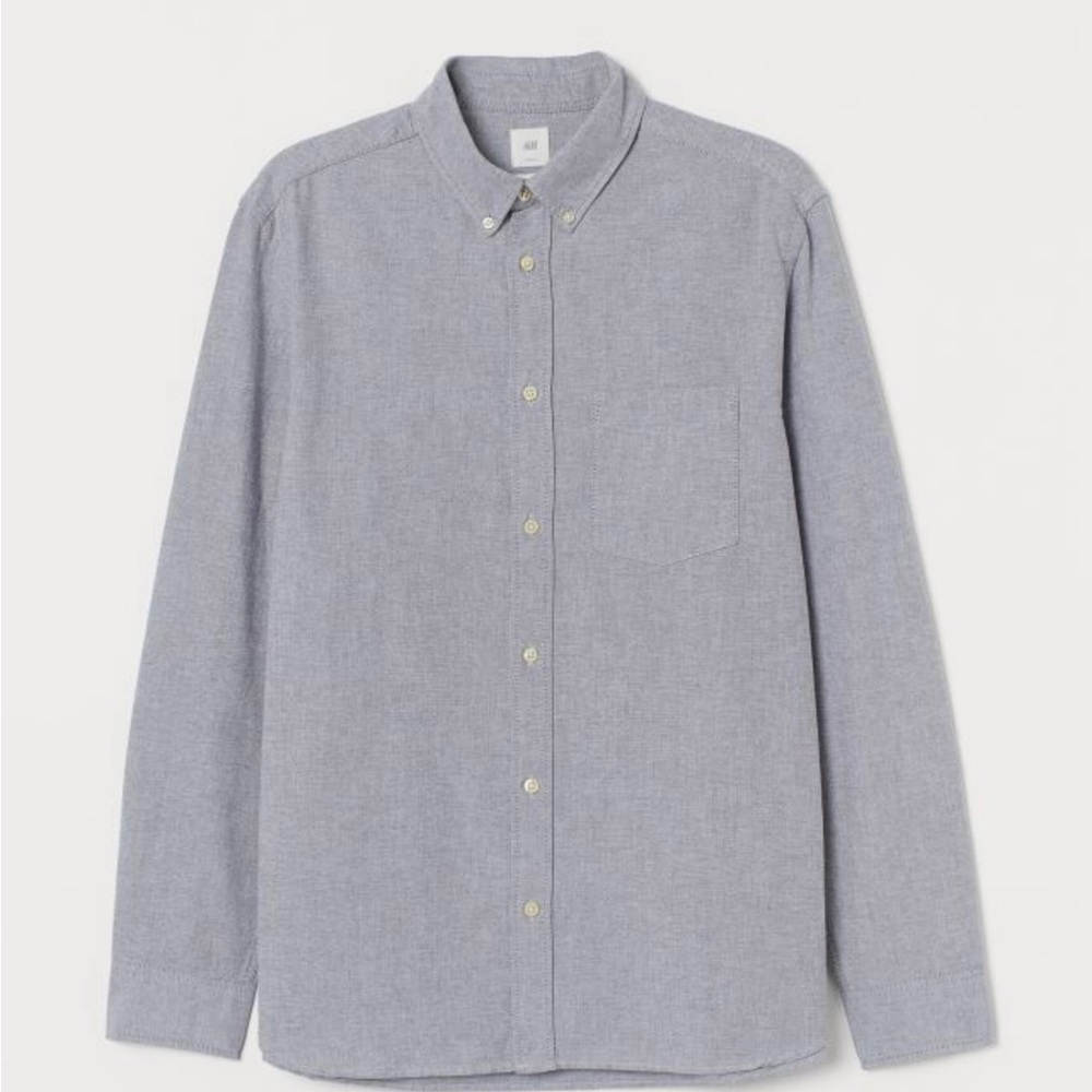 H&M Button Down Oxford Shirt - Men’s, Light Grey.